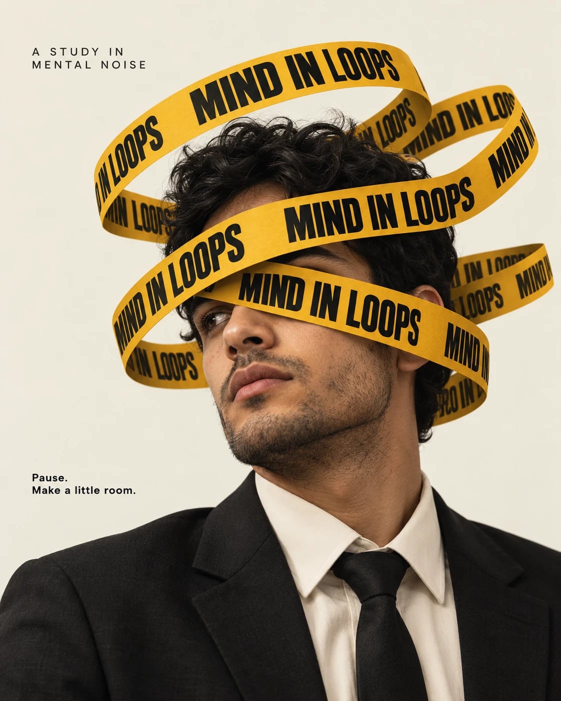 Mind in Loops Tape Poster Portrait, AI image made from the prompt